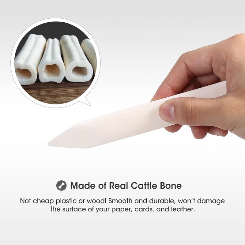 DEEDYGO Genuine Bone Folder Tool â€“ Scoring, Creasing, Folding & Burnishing for Paper, Card & Leather Crafts, Perfect for Origami, Scrapbooking, Bookbinding & Crafting | 100% Cattle Bone - Image 3